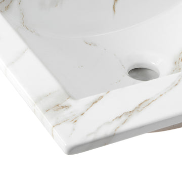 Ancillary 3-Hole 20 in. W x 18.25 in. D Classic Contemporary Rectangular Ceramic Single Sink Basin Vanity Top - JONATHAN Y